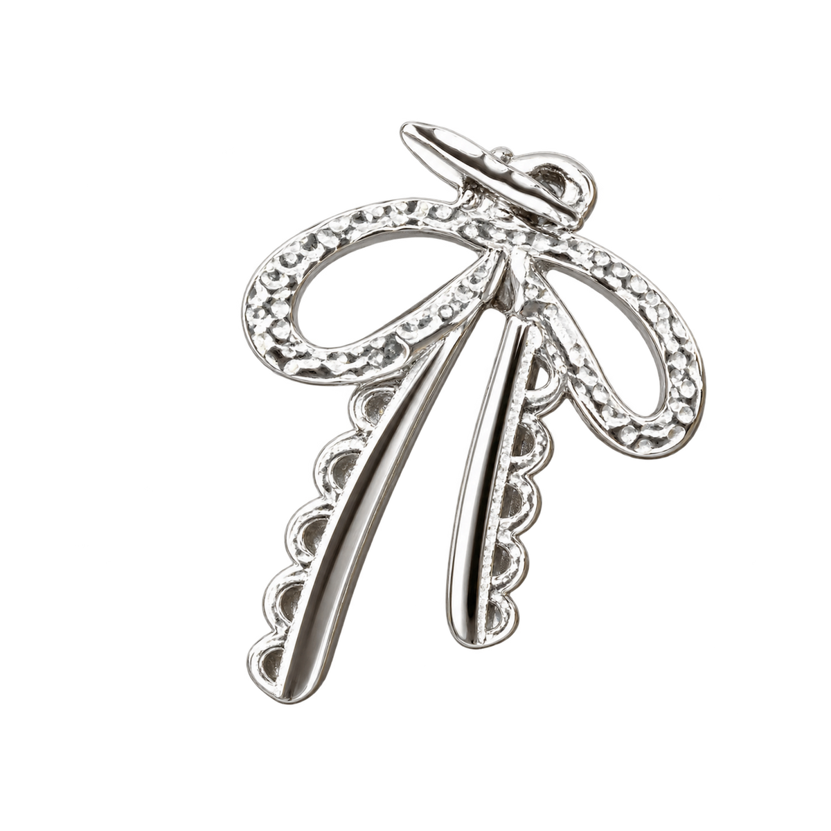Little bow charm silver and gold on transparent background