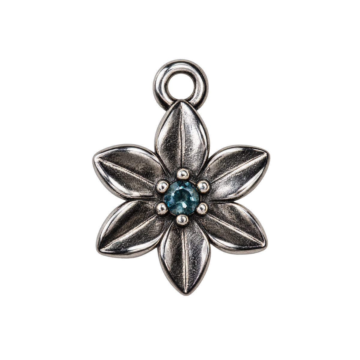Silver March birth flower charm transparent full edit