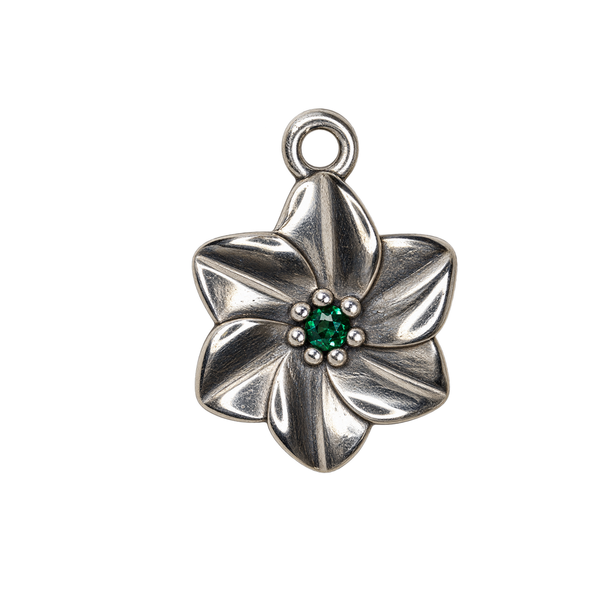 Silver May birth flower charm transparent full edit