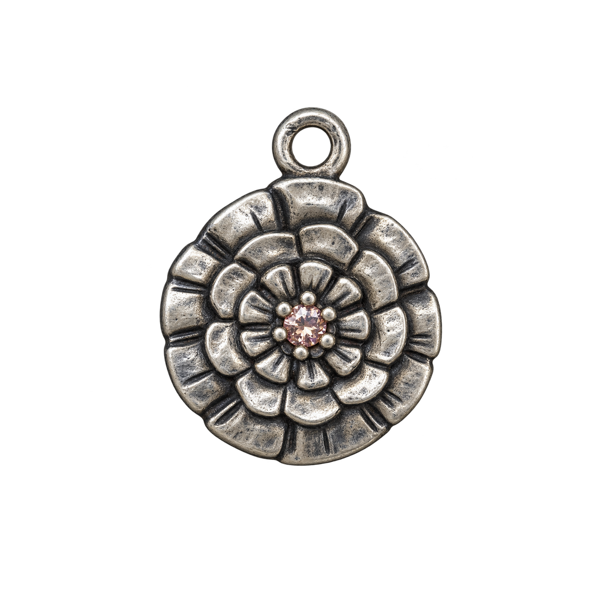Silver November birth flower charm transparent full edit
