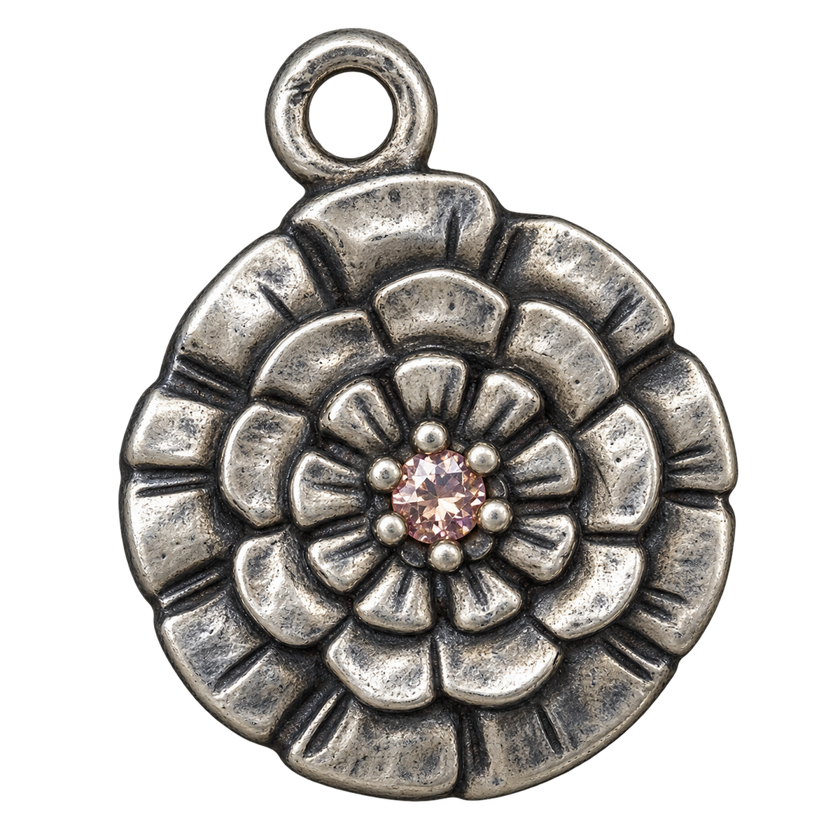 November silver birth flower charm, large transparent image