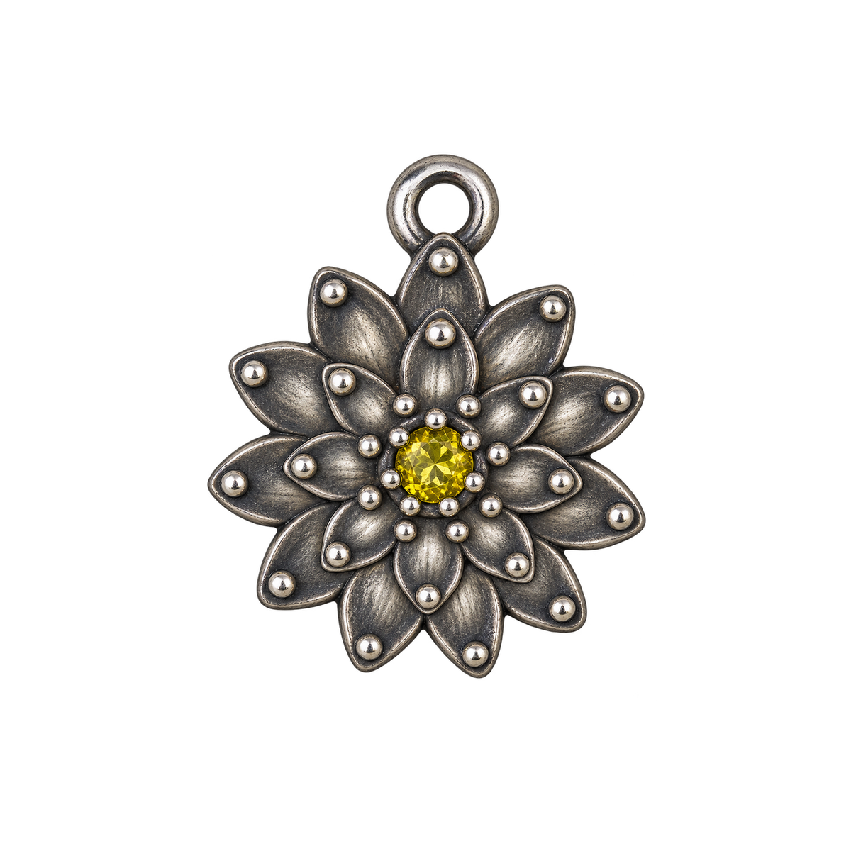 Silver October birth flower charm transparent full edit
