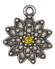 October silver birth flower charm, large transparent image