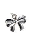 Silver small Bow charm on transparent background
