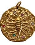 Zodiac Medallion Charm with natural finish and accurate details on transparent background