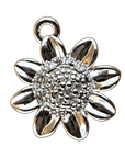 Silver sunflower charm