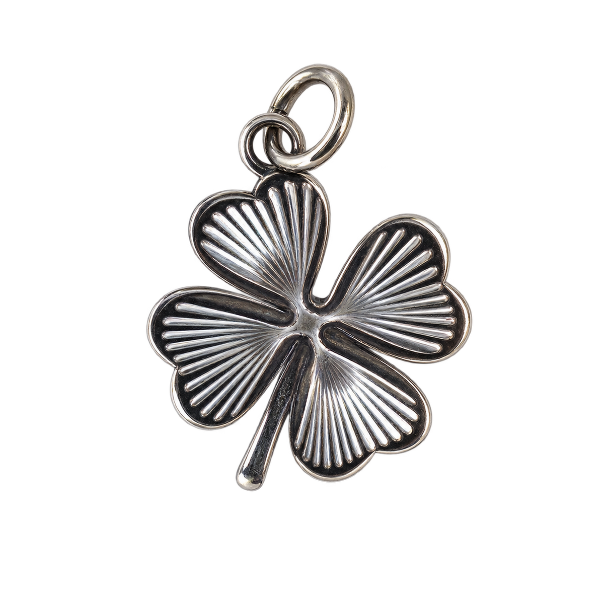 SILVER Stainless Steel Four Leaf Clover
